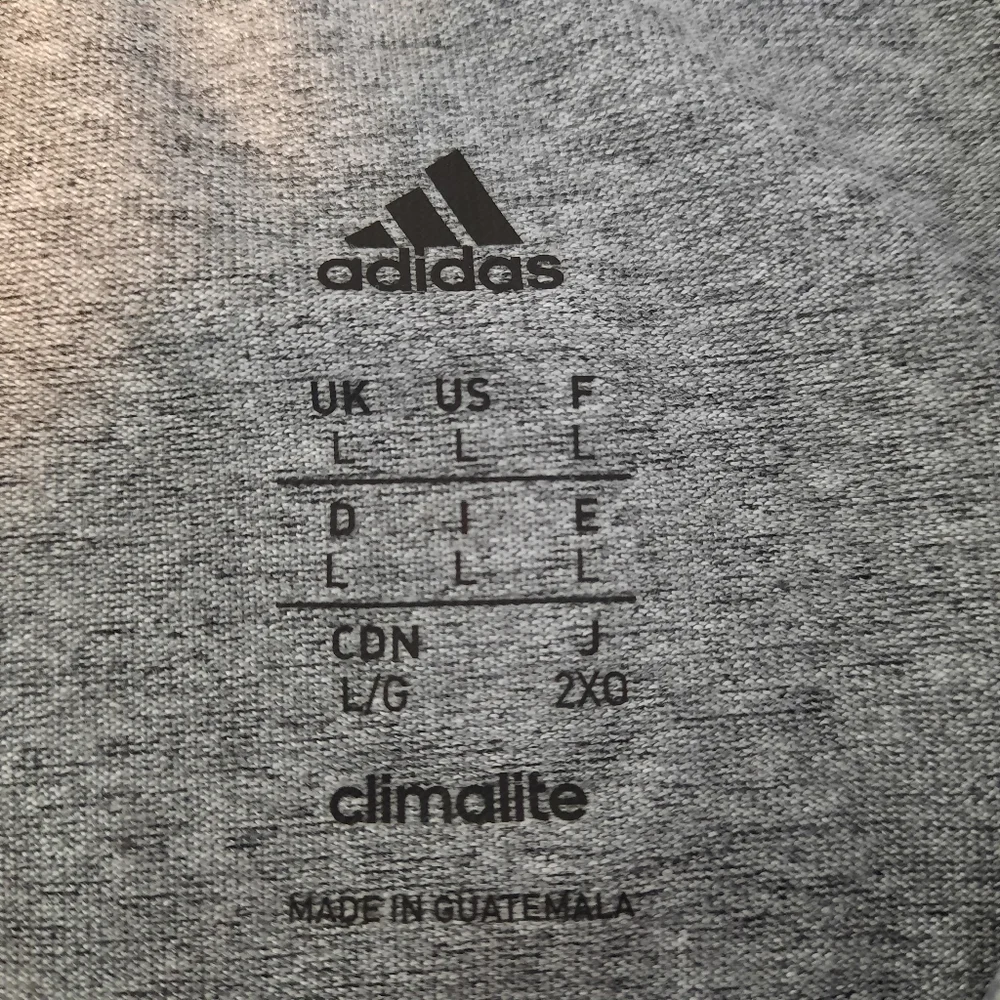 Bundle Of 2 Adidas Climalite Boys Light Gray Crewneck Long Sleeve Shirts Large